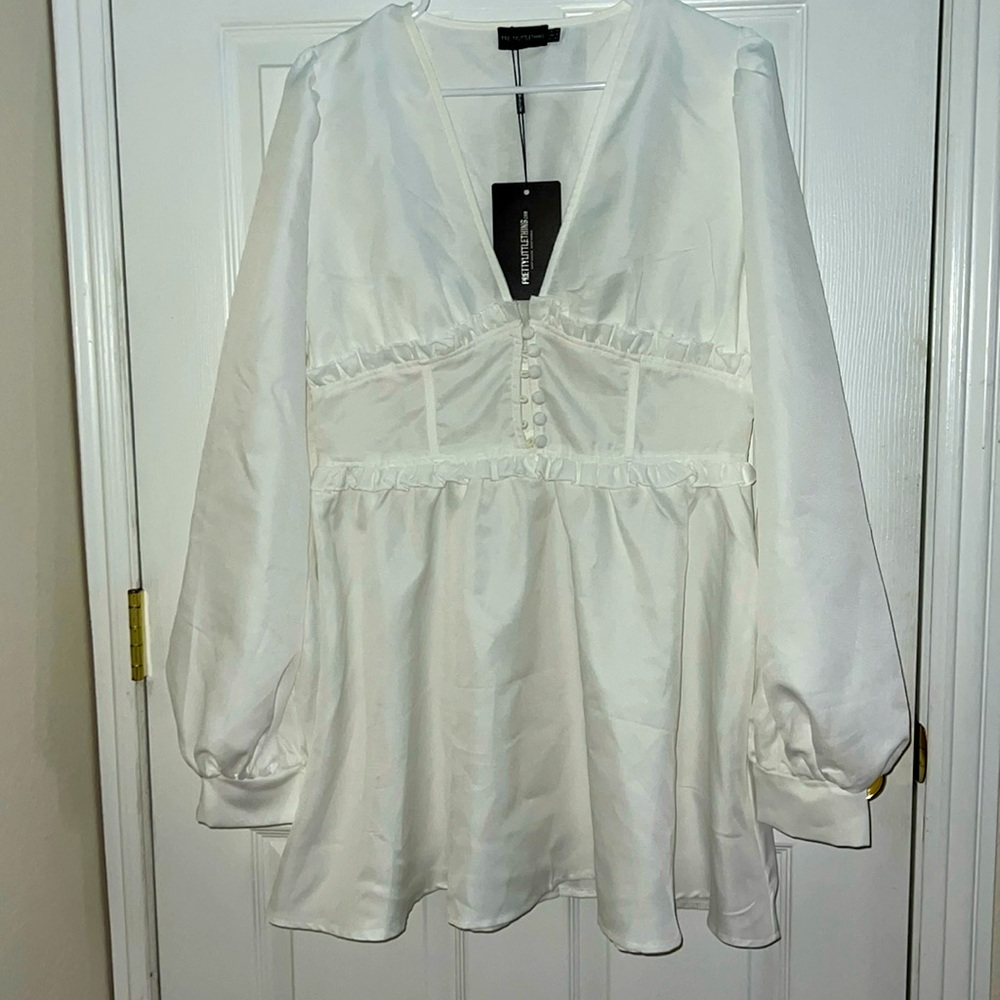 White puffed dress